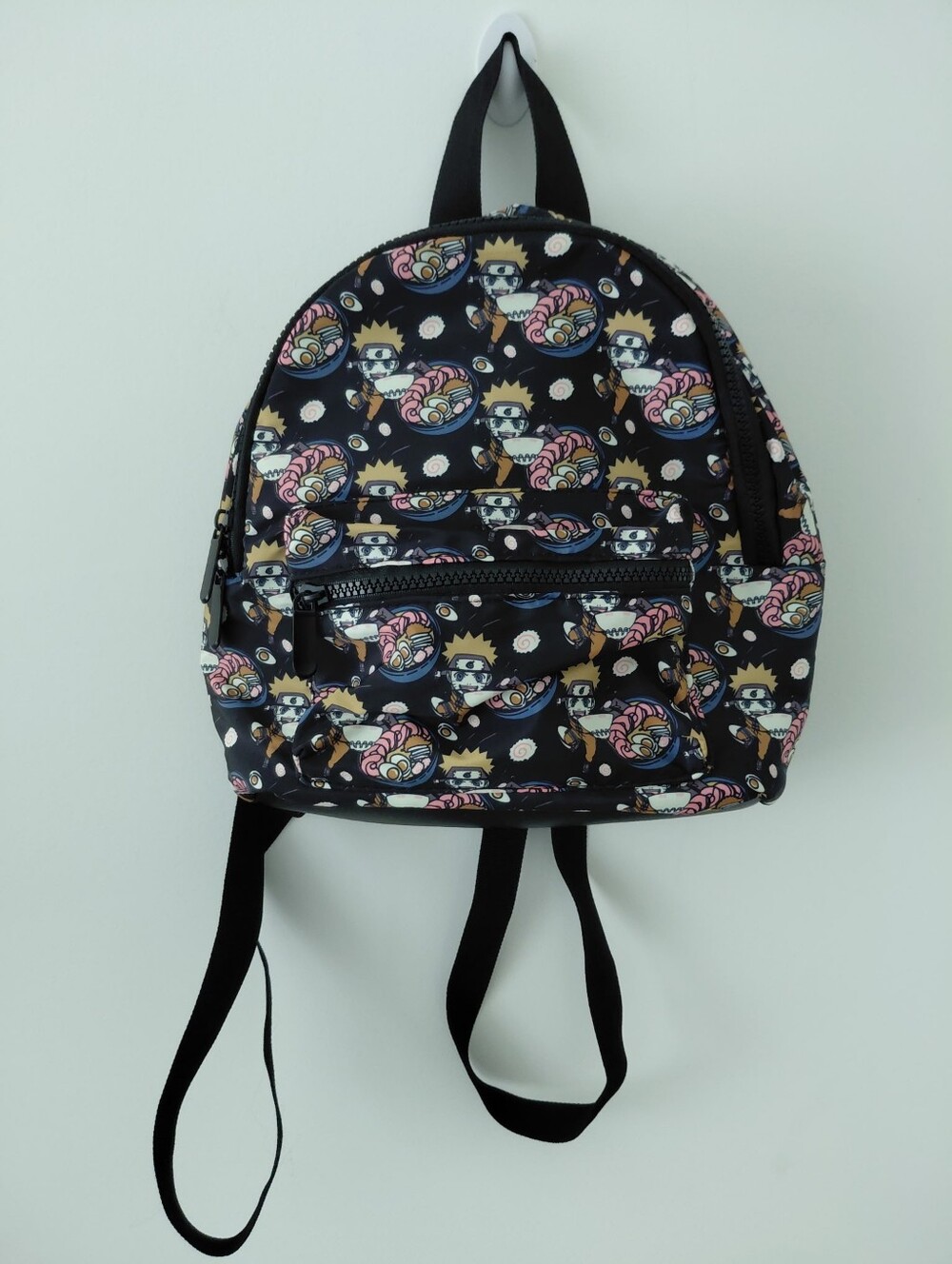 Mini Naruto Backpack in Black with Pastel Accents